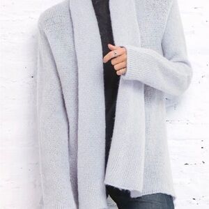 ⭐️ Anthropologie Wooden Ships Gray Wool Mohair Open Cardigan SMALL / MEDIUM